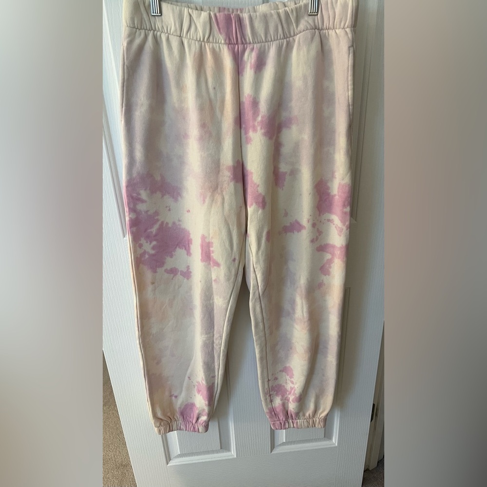 Women’s Tie-Dye Joggers - Pink and Cream